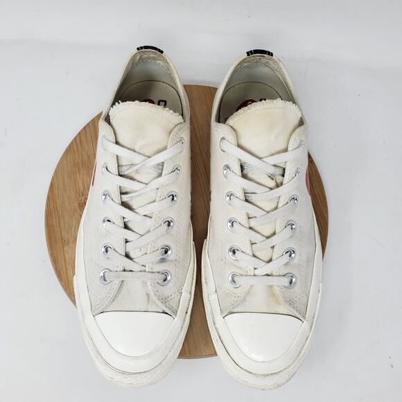 Converse Chuck Taylor Comme de Garcons Shoes Womens 8 Sneaker Off White Low - Picture 7 of 14